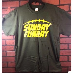 NEW Sunday Funday Green & Gold T-shirt